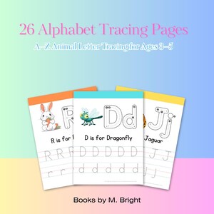 ABC Animal Tracing Book for Kids Ages 3–5 | Alphabet Letter Tracing Printable | Preschool Handwriting Practice | Digital Learning PDF