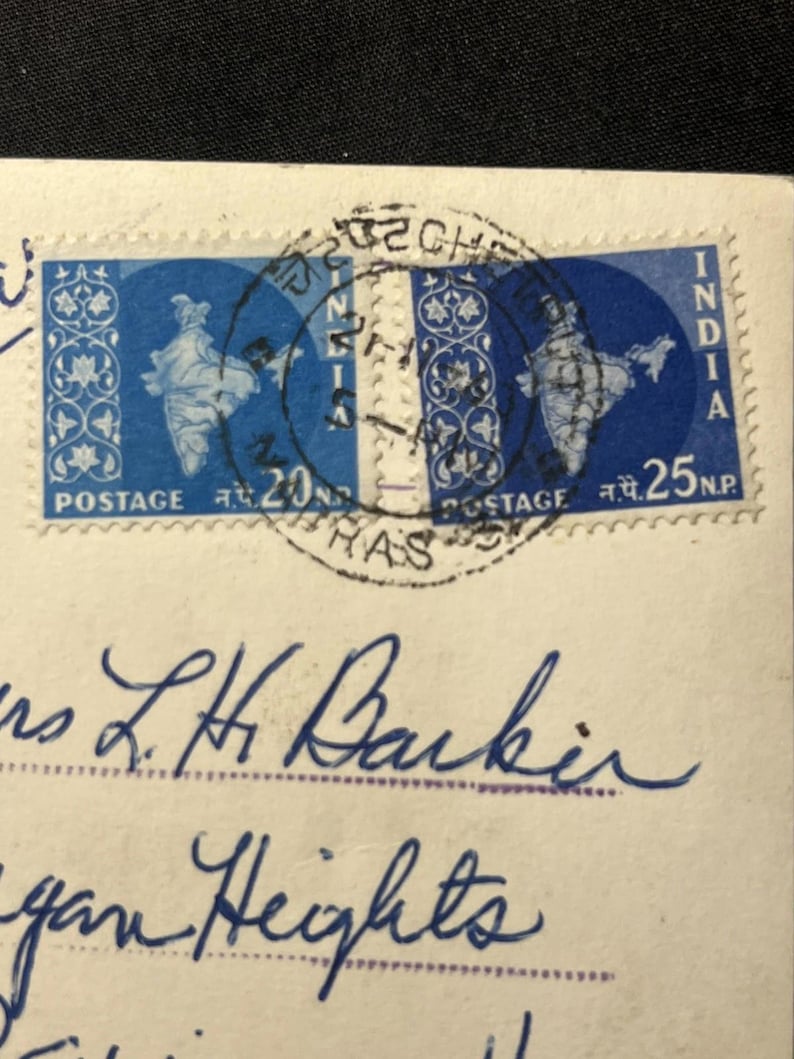 1963 Shore Temple Mahabalipuram India Postcard Bay Bengal Postmark ...