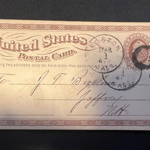 1875 Postkarte Boston Mass Seed Company Grass Meadow Rasenfeld Jaffrey NH