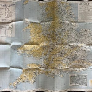 1954 Klosterkarte Religiöse Häuser Großbritannien Land Kirchengeschichte