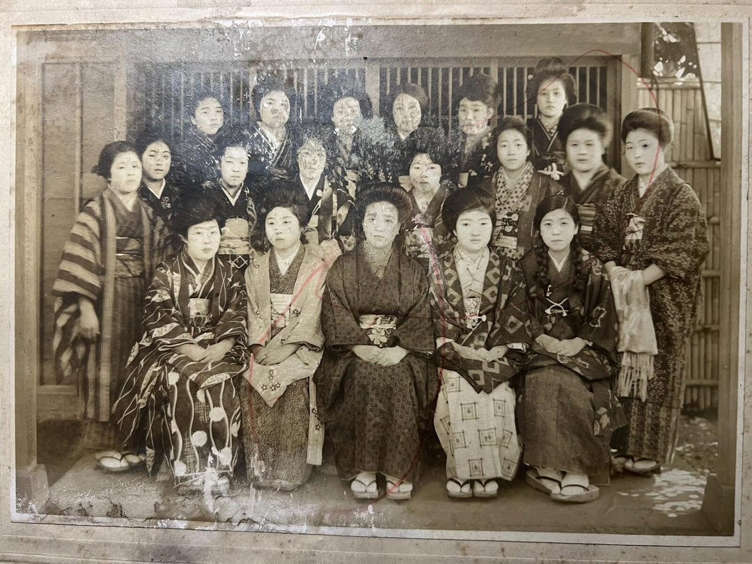 1919 Japanese Photograph Teachers Dinner School Women Japan Education ...