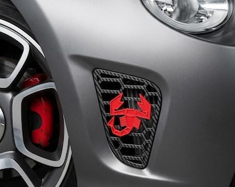 Fiat 595 - 695 ABARTH side grilles, handcrafted restyling, easy assembly with hooks