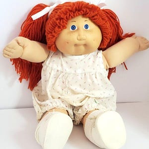 Cabbage Patch Kids 1983 Play Doll Red Hair Pony Tails Blue Eyes Freckles HM No 2