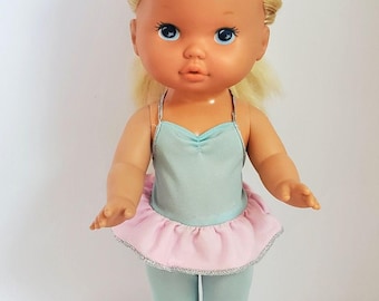 Vintage Little Miss Makeup Play Doll Blonde 1988 13 Inches Blue Pink Jumpsuit