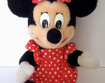 Vintage Disney Minnie Mouse Plush Toy 13 Inches with Tag Disney World