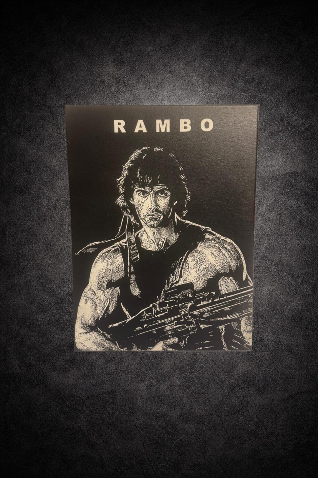 George Rambo White Rambo Cult Film Action Black and White Wall Art 30x40 Cm - Etsy