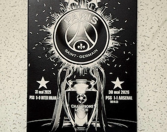 PSG 2 Champions League 2025-2026 Canvasprint - Voetbalmuurdecoratie - 30x40 cm - Cadeau voor Paris Saint-Germain-fans