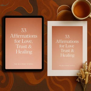 33 affermazioni quotidiane stampabili / Schede di diario dell'autostima spirituale / Download digitale per iPad e uso stampabile