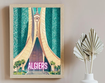 Algiers poster, minimalist poster, home decor, wall art poster, Algeria