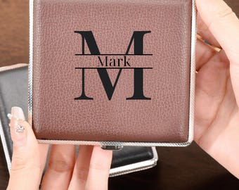 Customized Cigarette Case, Engraved Leather Cigarette Case, groomsman cigarette box,Wedding Gift, Anniversary Gift, Gift for him