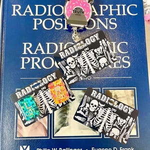 Radiology Badge Buddy Marker Parker ID Reel Holder Rad Tech X-ray CT MRI Ultrasound Nuc Med Mammo Technologist Gift Student Radiography Cute