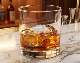 Bicchiere da whisky da 300 ml ispirato al film Peaky Blinders, con incisione / Bicchiere da bar in stile film noir