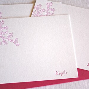 Personalized Letterpress Stationery Cherry Blossoms Spring Pink image 2