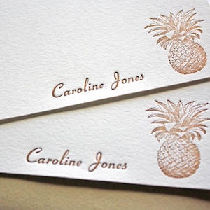 Personalized Letterpress Stationery Pineapple Gifts image 1