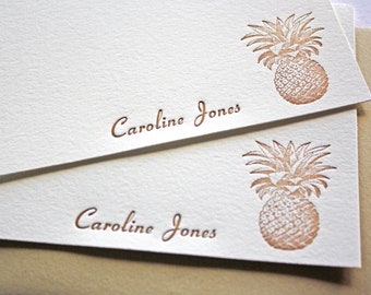 Personalized Letterpress Stationery Pineapple Gifts