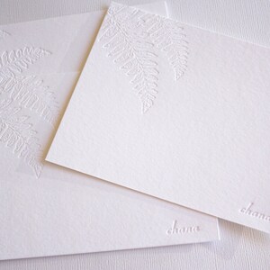 Personalized Letterpress Stationery Kupukupu Fern Botanical Blind Debossed image 6