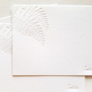 Personalized Letterpress Stationery Kupukupu Fern Botanical Blind Debossed image 3