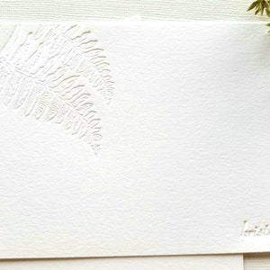 Personalized Letterpress Stationery Kupukupu Fern Botanical Blind Debossed image 1