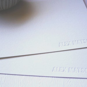 Personalized Classic Letterpress Stationery Blind Debossed Men Women image 5