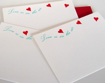Letterpress Cards Love is in the Air