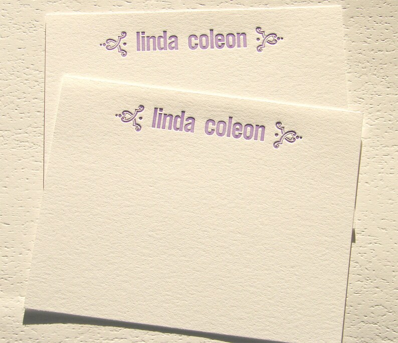 Personalized Letterpress Stationery Ornamental Brackets image 5