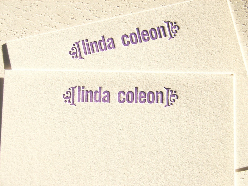 Personalized Letterpress Stationery Ornamental Brackets image 2