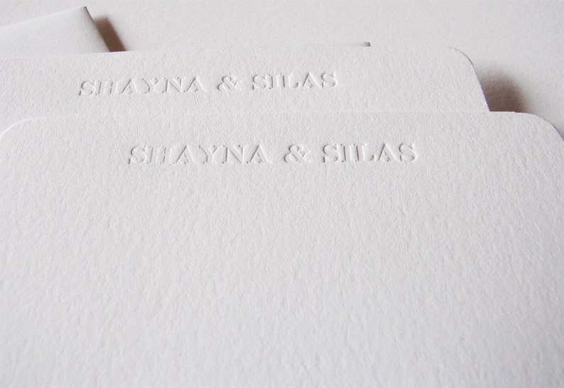 Personalized Stationery Letterpress Blind Debossed Men Women image 4