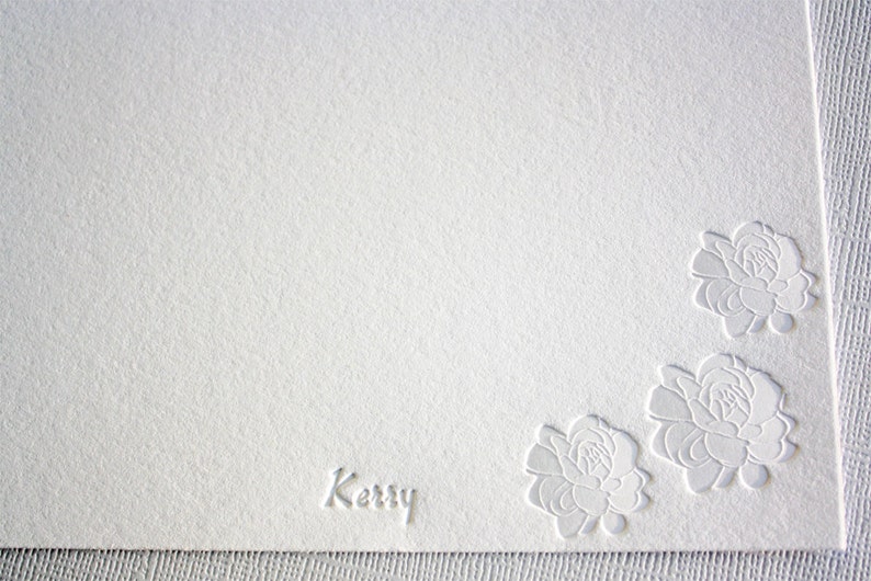 Personalized Letterpress Stationery Pikake Jasmine Blossoms image 4