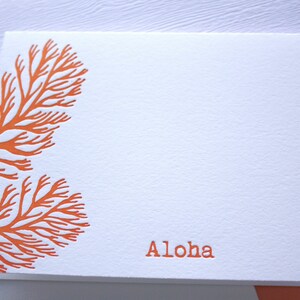 Ocean Coral Letterpress Folded Cards Aloha Mahalo image 4