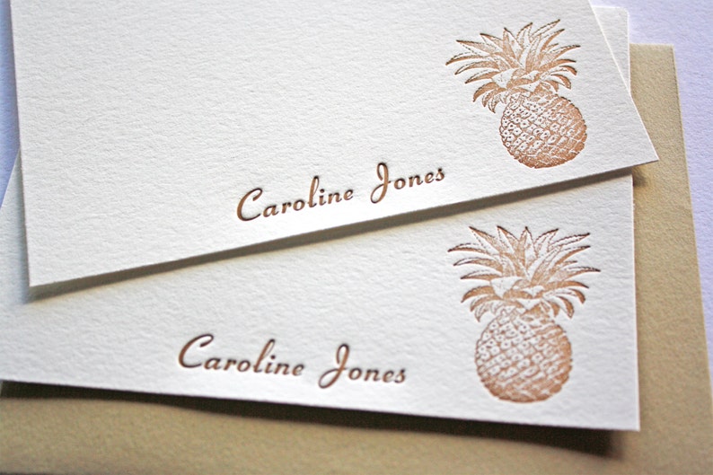 Personalized Letterpress Stationery Pineapple Gifts image 6