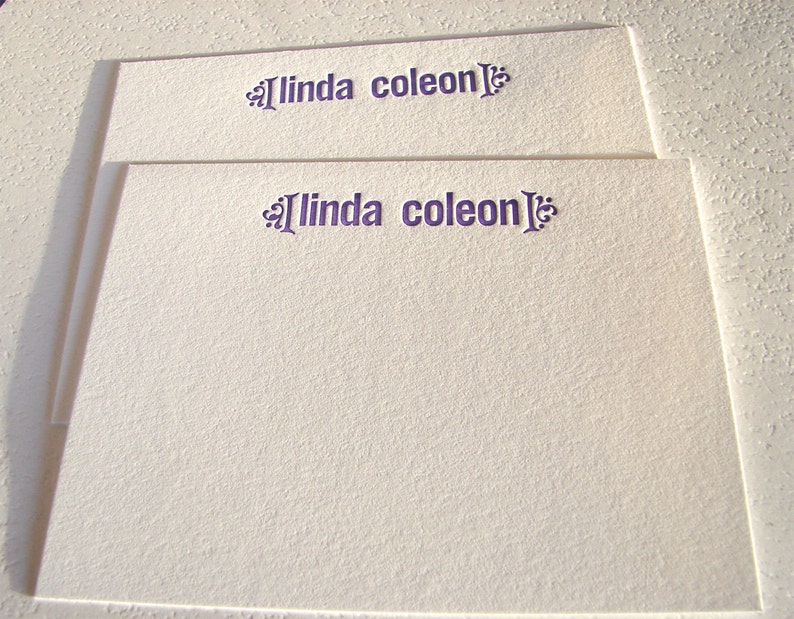 Personalized Letterpress Stationery Ornamental Brackets image 3