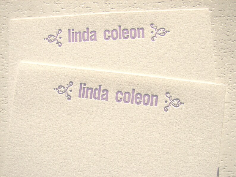 Personalized Letterpress Stationery Ornamental Brackets image 4