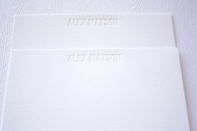 Personalized Classic Letterpress Stationery Blind Debossed Men Women image 3