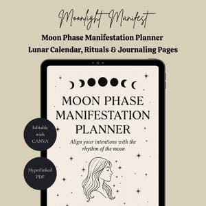 Moon Phase Manifestation Planner – Lunar Calendar, Rituals & Journaling Pages