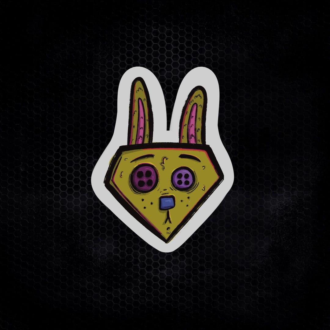 Cartoon Rabbit Sticker - Glossy Vinyl Decal - Etsy