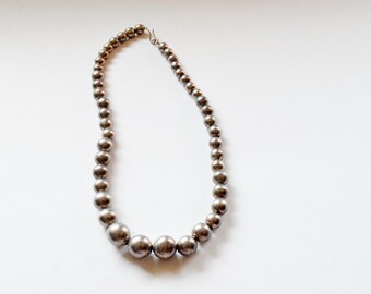 Petite Silver Ball Necklace with Handmade Bench Beads