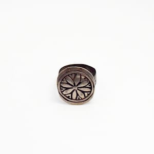 Vintage Flower Silver and Niello Moroccan Ring