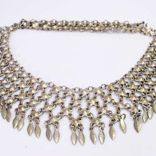 Vintage Middle Eastern Filigree Bib Necklace or Choker from the 1960s