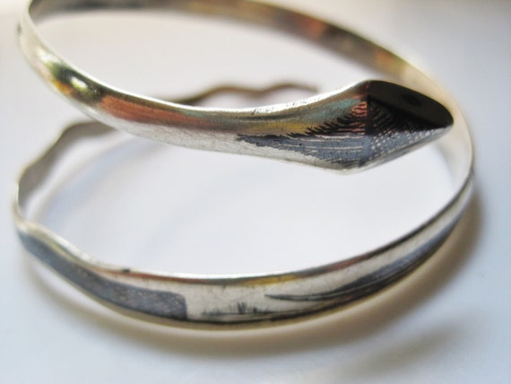 Silver and Niello Snake Bracelet for the Upper Arm