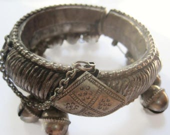 Vintage Bedouin Yemeni Silver Foot Bracelet with Bells