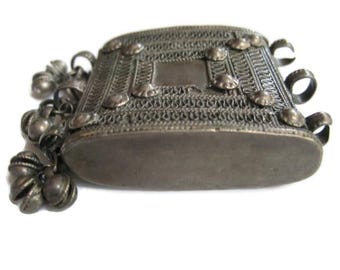 Vintage Silver Indian Amulet Box Pendant From Tibet or India