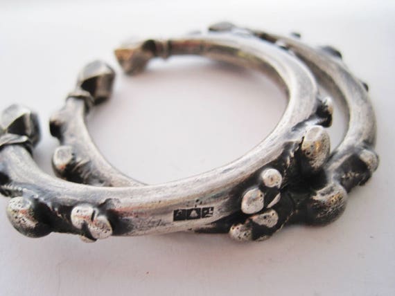 Vintage Silver Nubian Matching Pair of Bracelets … - image 10