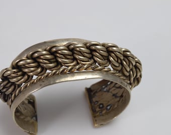 Vintage Bedouin Braided Wire Cuff Bracelet