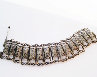 Vintage Turkish or Balkan Filigree Link Bracelet
