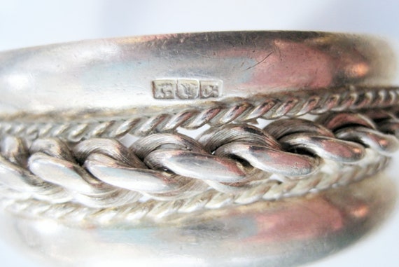 Bedouin Bracelet from Egypt Silver Cuff with Otto… - image 3