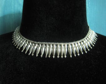 Vintage Ethnic Silver Dainty Choker Necklace from India