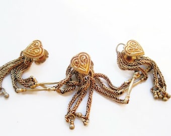 Vintage Indian Button Set Silver with Gold Gilt