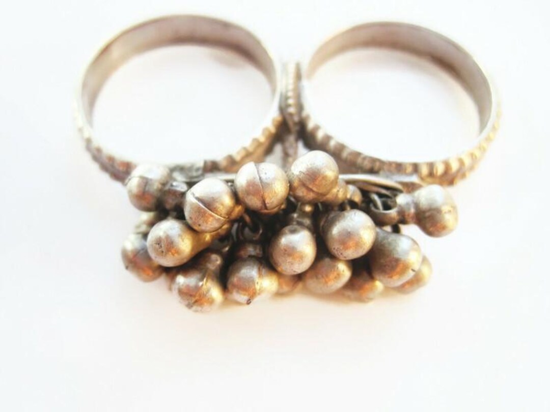 Indian Script Ring Double Finger Silver Indian Tribal Ring - Etsy