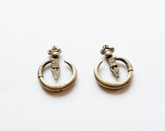 Vintage Yao Gauge Earrings, Small Hoops for Extended Ear Holes