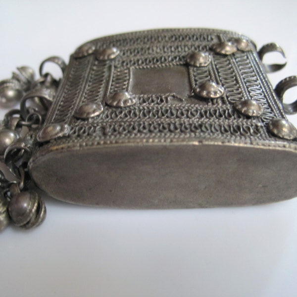 Vintage Silber Indianer Amulett Box Anhänger aus Tibet oder Indien